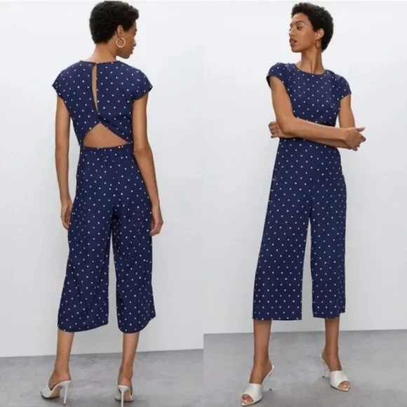 Babaton Hamptons Polka Dot Jumpsuit SZ 0 - Picture 2 of 7